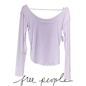 Free People Light Purple Long Sleeve Tee